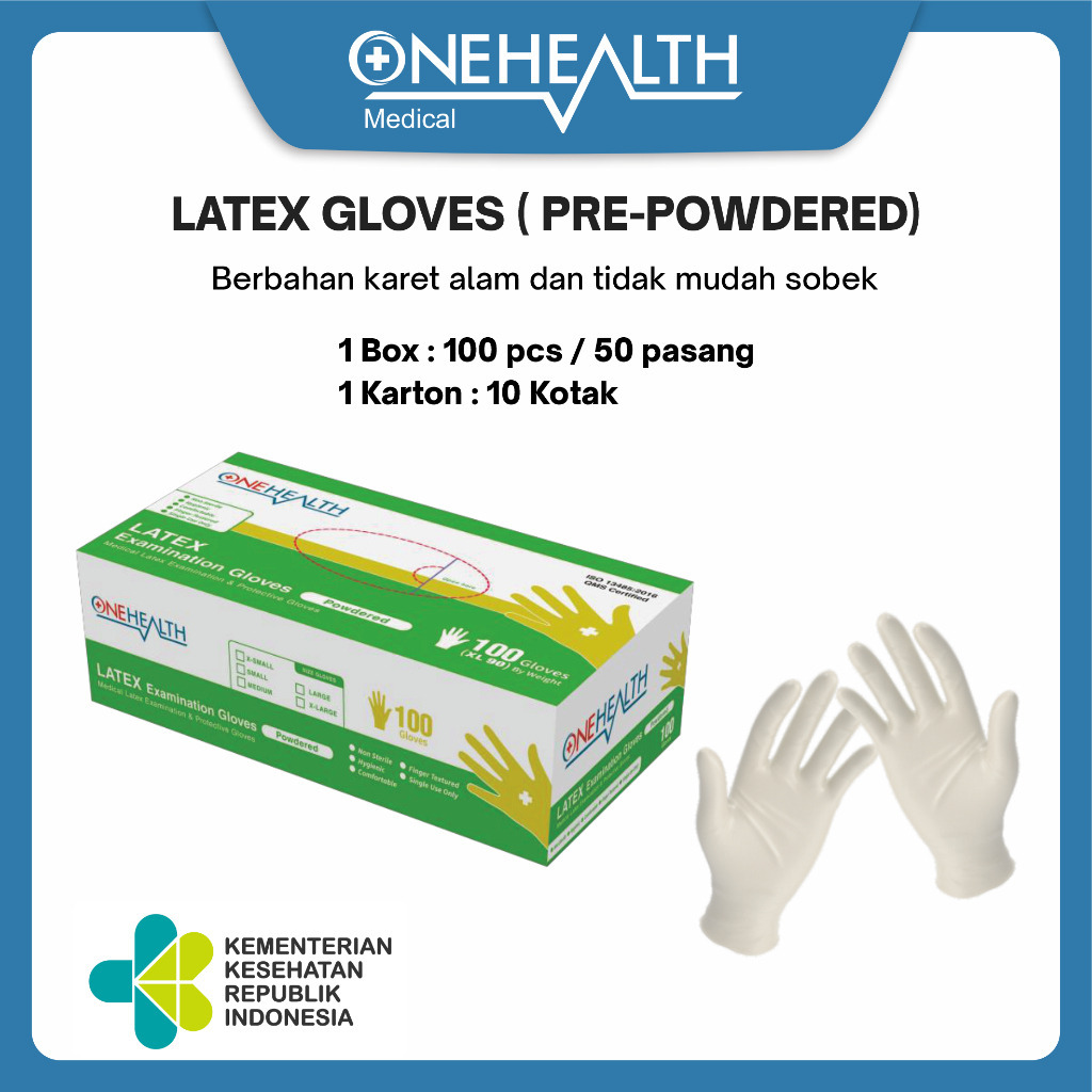 SARUNG TANGAN LATEX ONEHEALTH / SARUNG TANGAN MEDIS