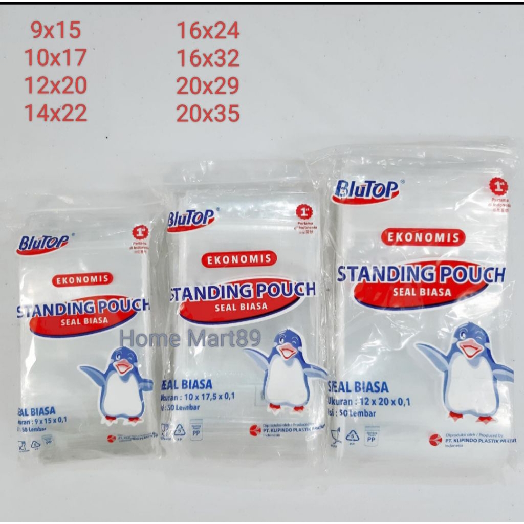 [ 1 Pack 50 Pcs ] Standing Pouch Plastik Zip Lock ( SEAL LEBAR)