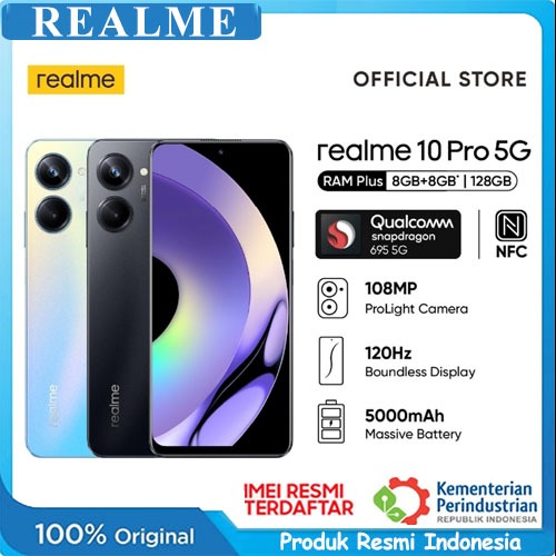 Realm 10 Pro 5G Ram 8/256GB Garansi Resmi