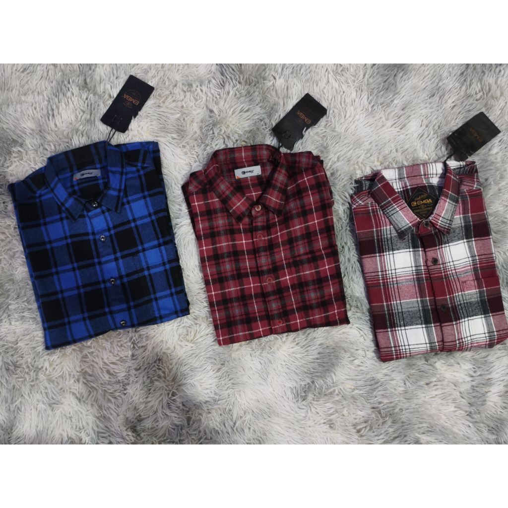 KEMEJA EMBA ORIGINAL/Kemeja Flanel panjang Emba original/Kemeja flanel EMBA original
