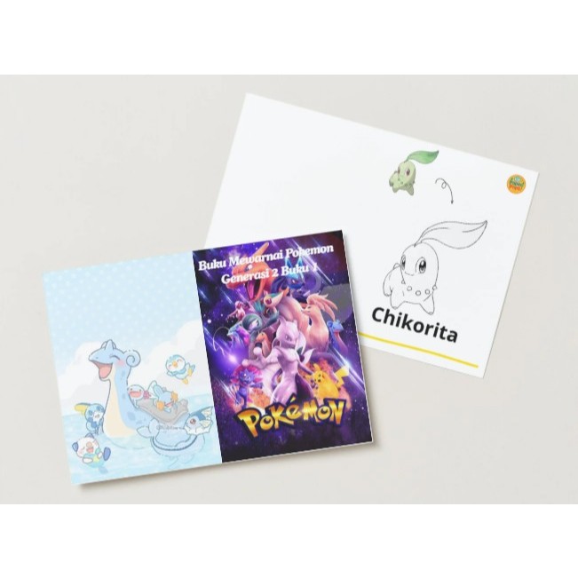 Buku dan Lembar Kerja Mewarnai anak-anak TERMURAH Tema Pokemon Generasi 2 Buku 1