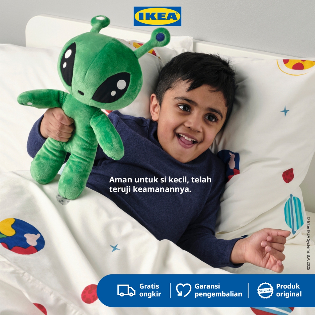 IKEA AFTONSPARV Boneka Alien Hijau 34cm