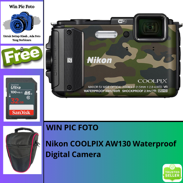 Nikon COOLPIX AW130 Waterproof Digital Camera / AW130 / AW 130 ARMY