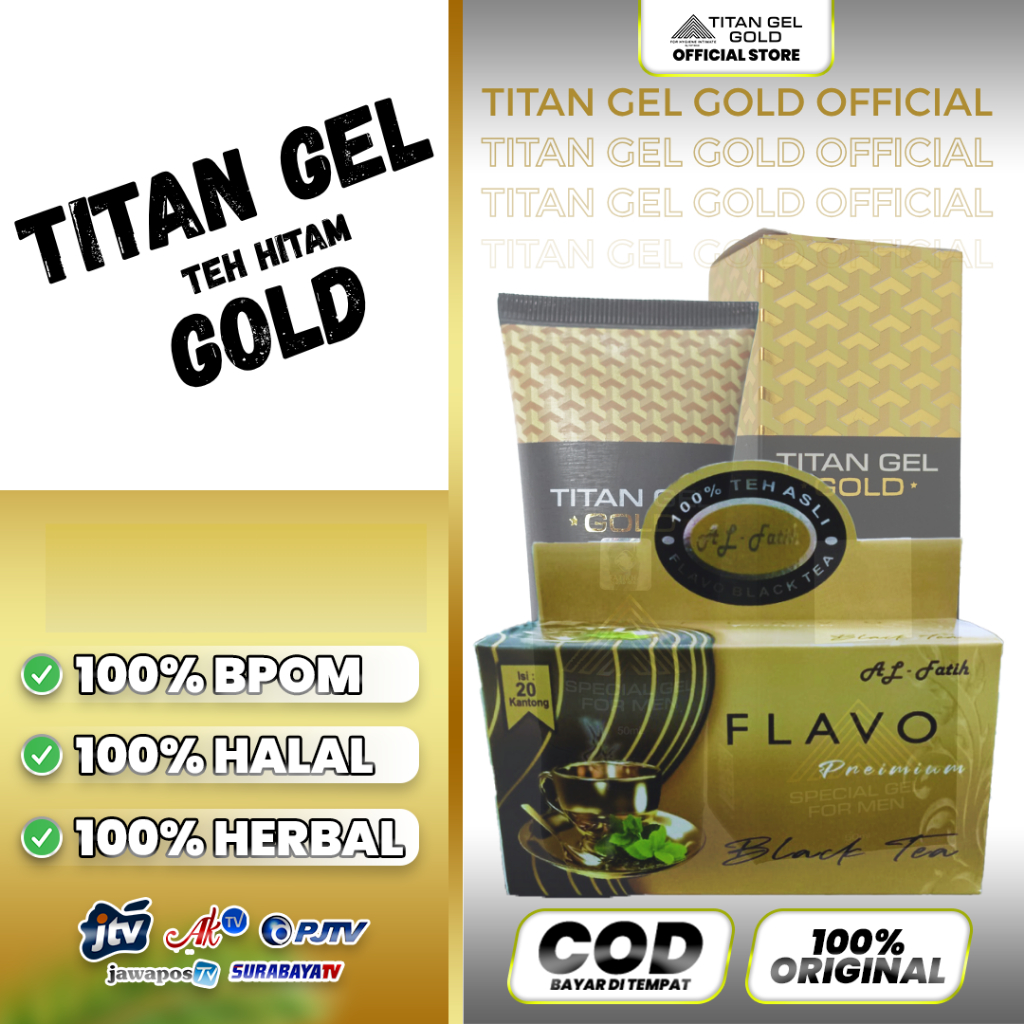 TITAN FLAVO GEL TEH HITAM GOLD TAHAN LAMA ORIGINAL