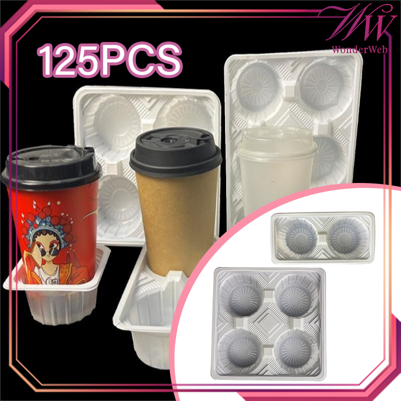 125pcs/Set Cup Tray Holder Take Away 2 Cup / 4 Cup Holder Cup Take Away Tatakan Gelas Take Away Tray