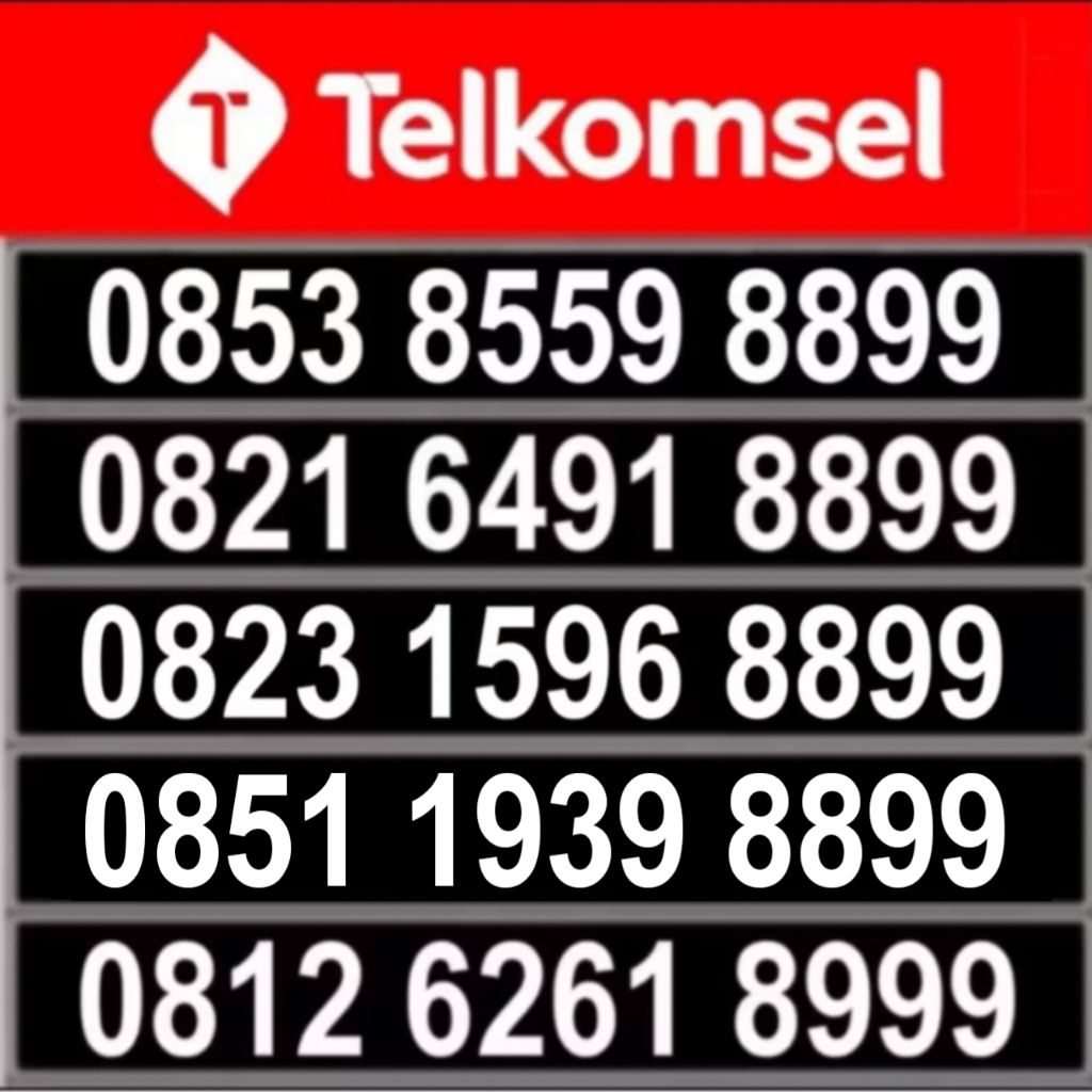 nomor cantik 2828 8899 8999 kartu simpati 4g cantik