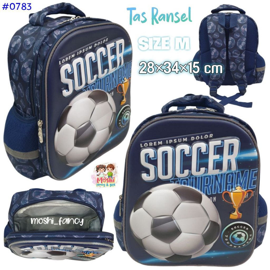 Tas Ransel Anak Motif Bola Basket dan Bola Sepak Soccer / Tas Backpack Sekolah Anak Laki-Laki / Tas 