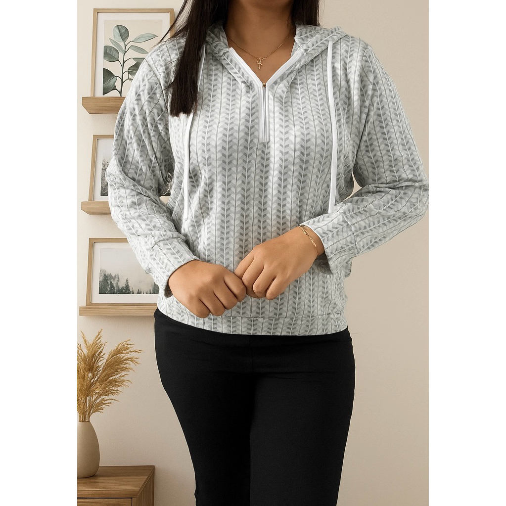 SWEATER HOODIE RAJUT MOTIF JUMBO