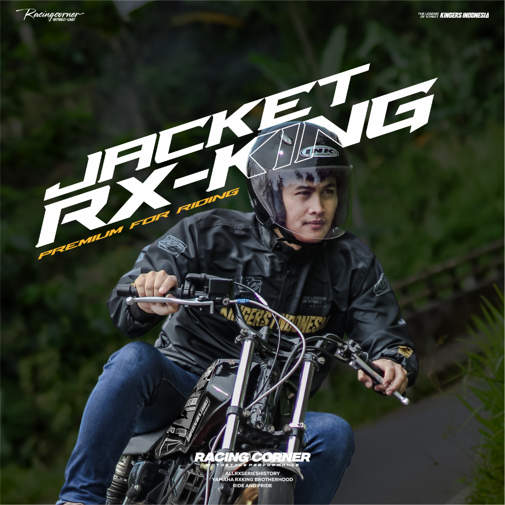 Jaket Motor RX KING Full Printing Bahan Tahan Angin dan Tahan Air KINGERS INDONESIA Untuk Touring Ri