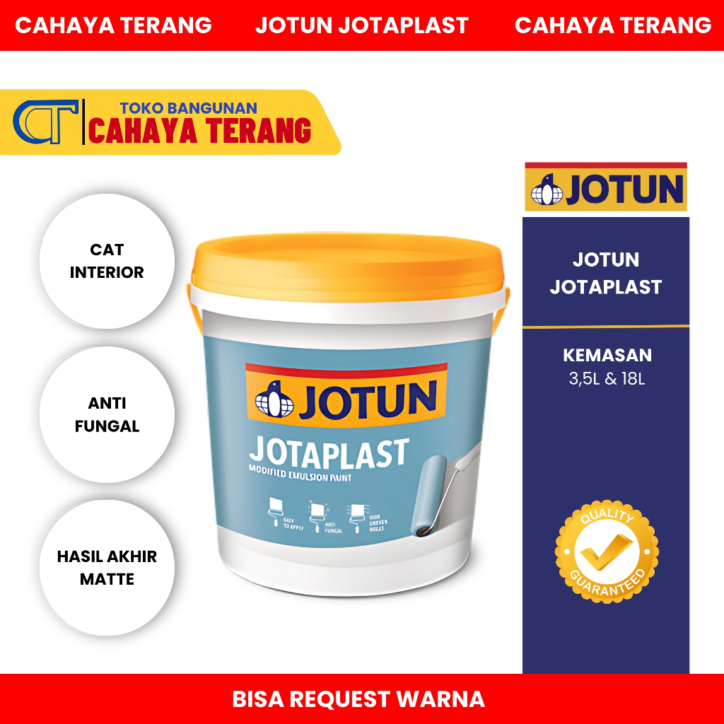 JOTUN JOTAPLAST CAT TEMBOK INTERIOR 3,5L (BISA REQUEST WARNA)