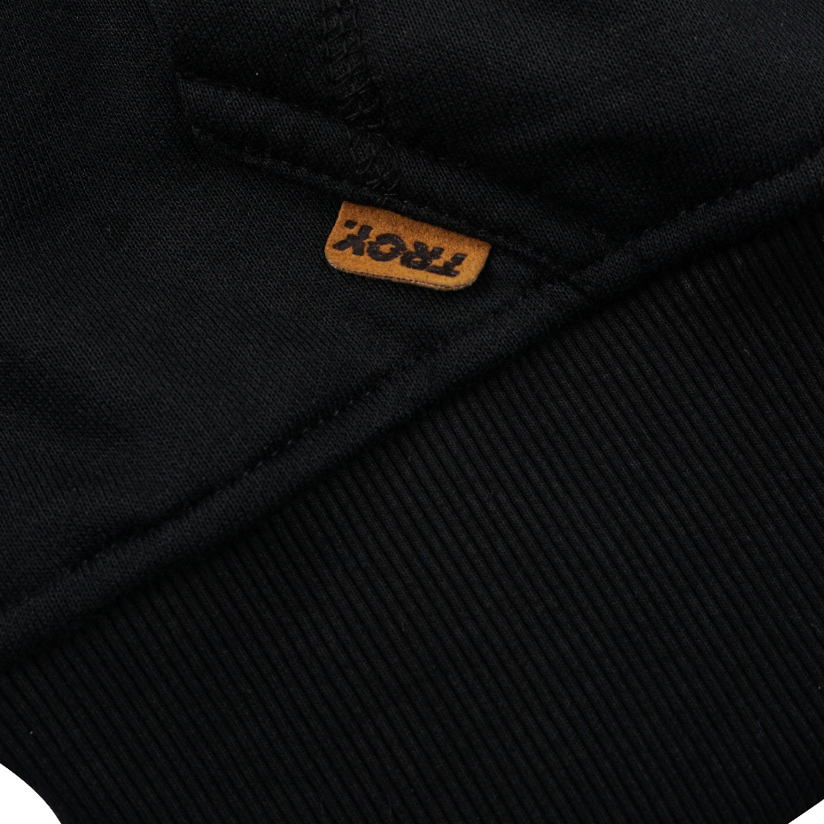 Troy Company Hoodie Boxy Raglan Double Slider Zip Black Chromed- Hoodie Hitam ZDSH 3365