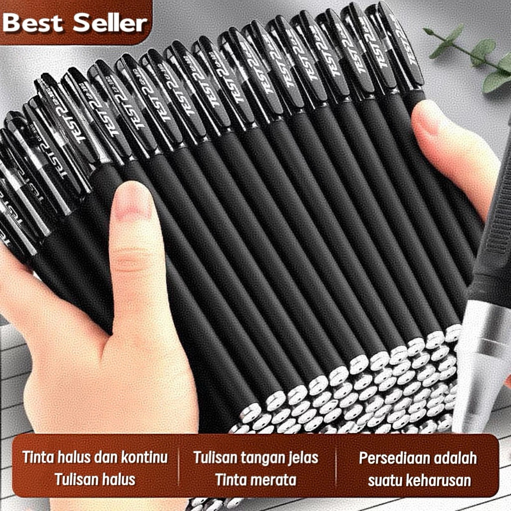 ISI 100pcs Balpoint Tinta Gel Murah 0.5mm Pulpen Hitam SRADEYA Pulpen Isi Ulang