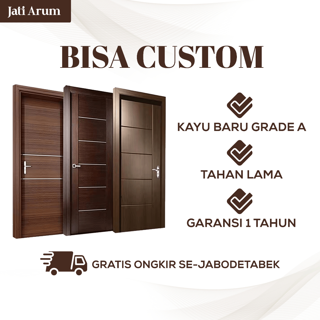 Satu Set Kusen Pintu Utama Kayu Jati Ukuran Standard BISA CUSTOM