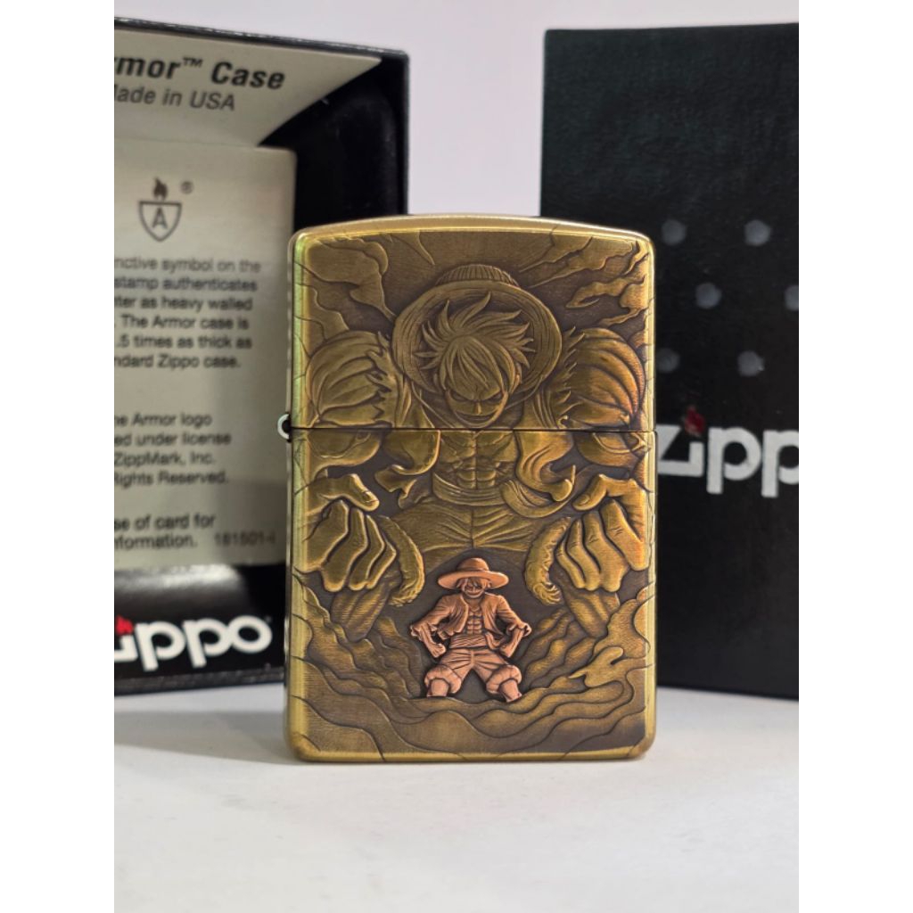 Zippo Original One Piece Monkey D Luffy 2 sisi 3D Japan Finish