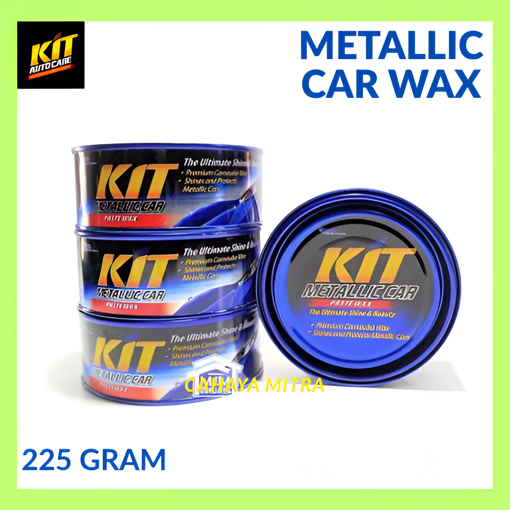 Kit Kaleng Biru Paste Wax Metallic Car Poles 225g Mengkilapkan Mobil Metalik - Kit Kaleng Biru