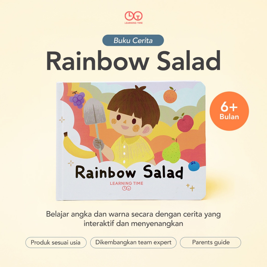 Learning Time - Rainbow Salad / Buku Cerita Bayi/ Buku Edukasi Bayi 0 12 Bulan/Buku Bayi 0 6 Bulan/S
