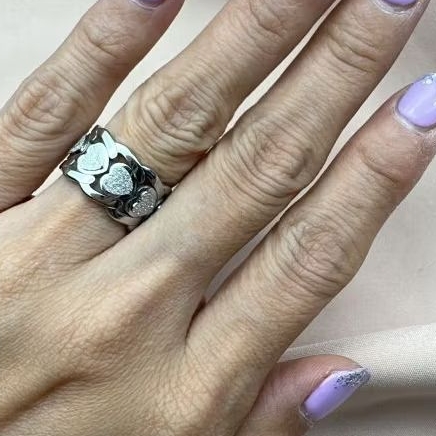 Cincin love pasir warna silver | Titanium