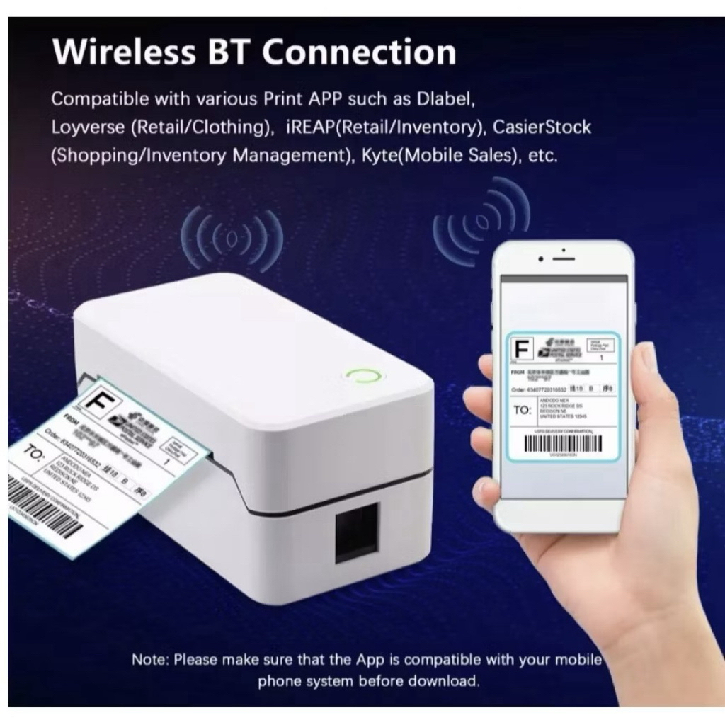 Printer Bluetooth / Printer resi Cetak resi / printer termal resi 80x100 mm