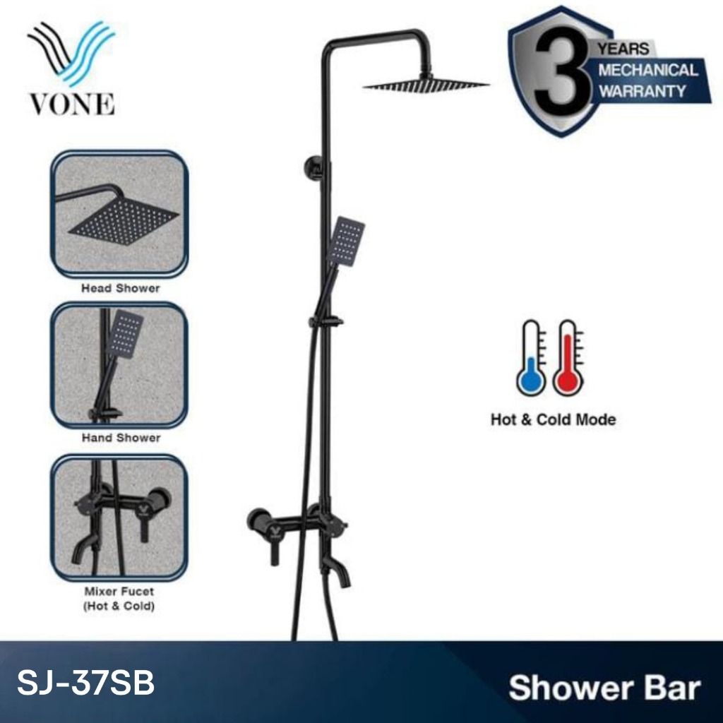 Shower Vone / Tiang Shower Vone SJ-37SB Stainless Black With Tape