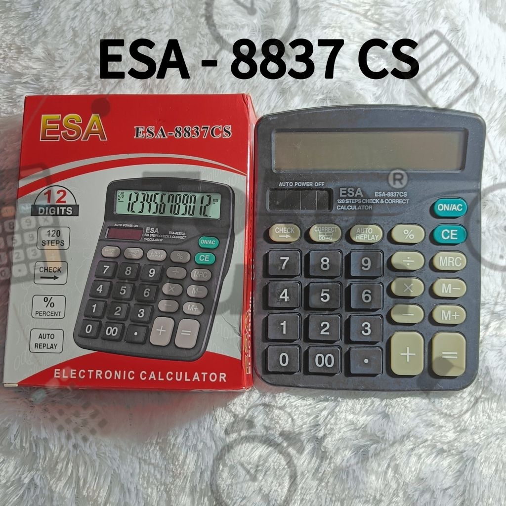 Kalkulator Besar 12 Digit Kalkulator Jumbo Murah Check ESA-8837 CS Free Baterai