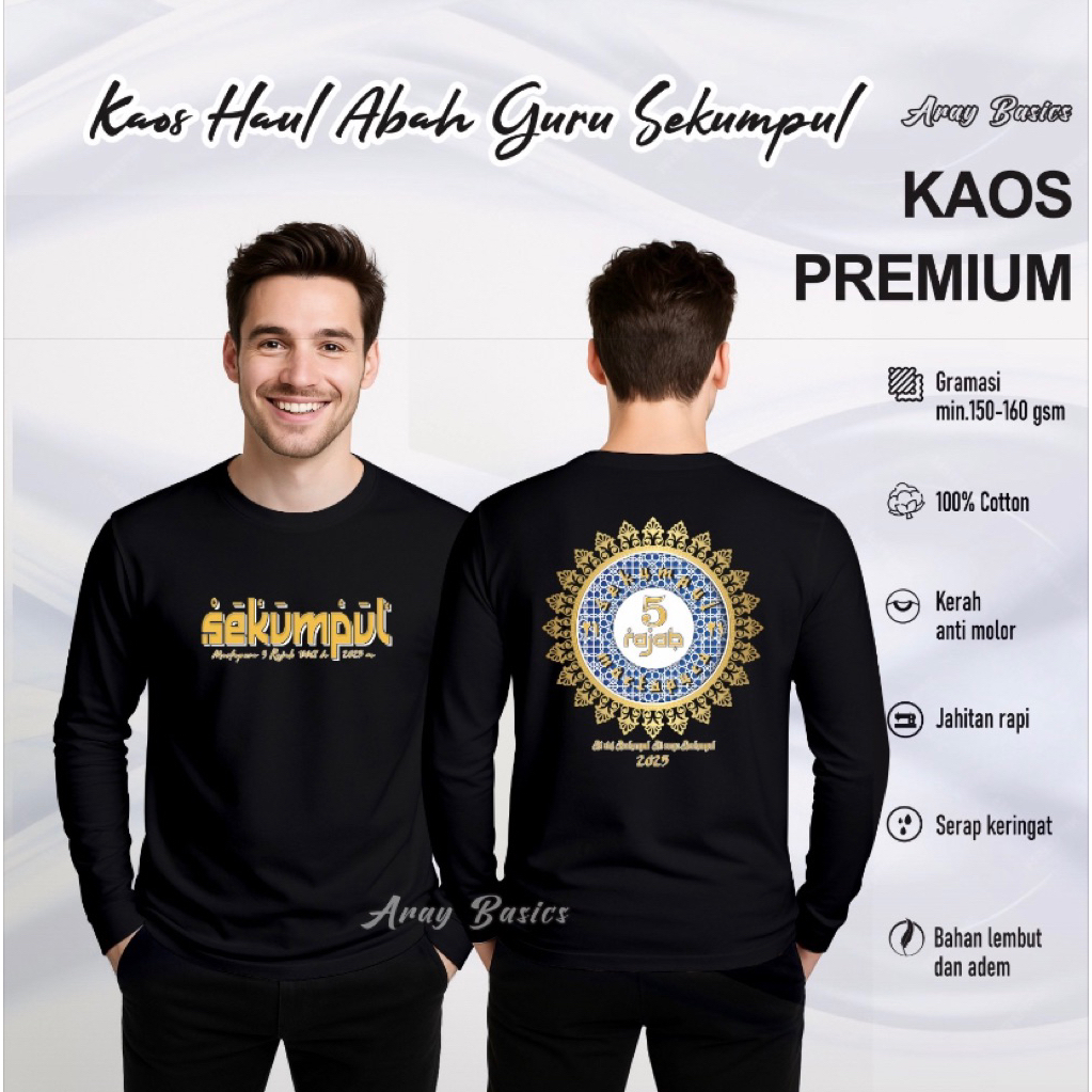 kaos haul sekumpul 5 rajab 2025 lengan panjang