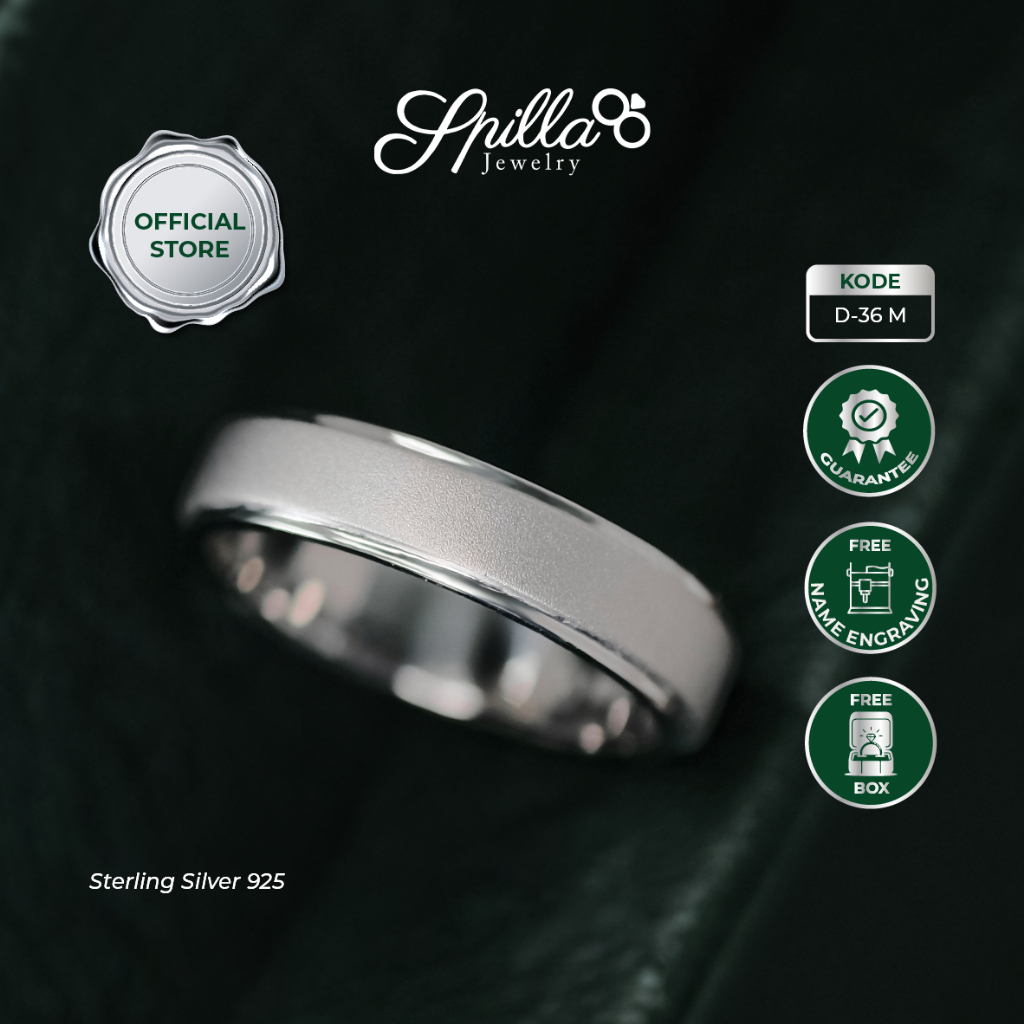 Spilla Jewelry Cincin Nikah Cincin Pria D-36 Bahan Perak