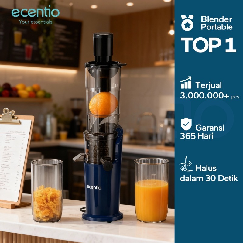 [82mm caliber] ecentio slow juicer multifungsi blender tanpa ampas bear 550ML+600ML 150W blender fru