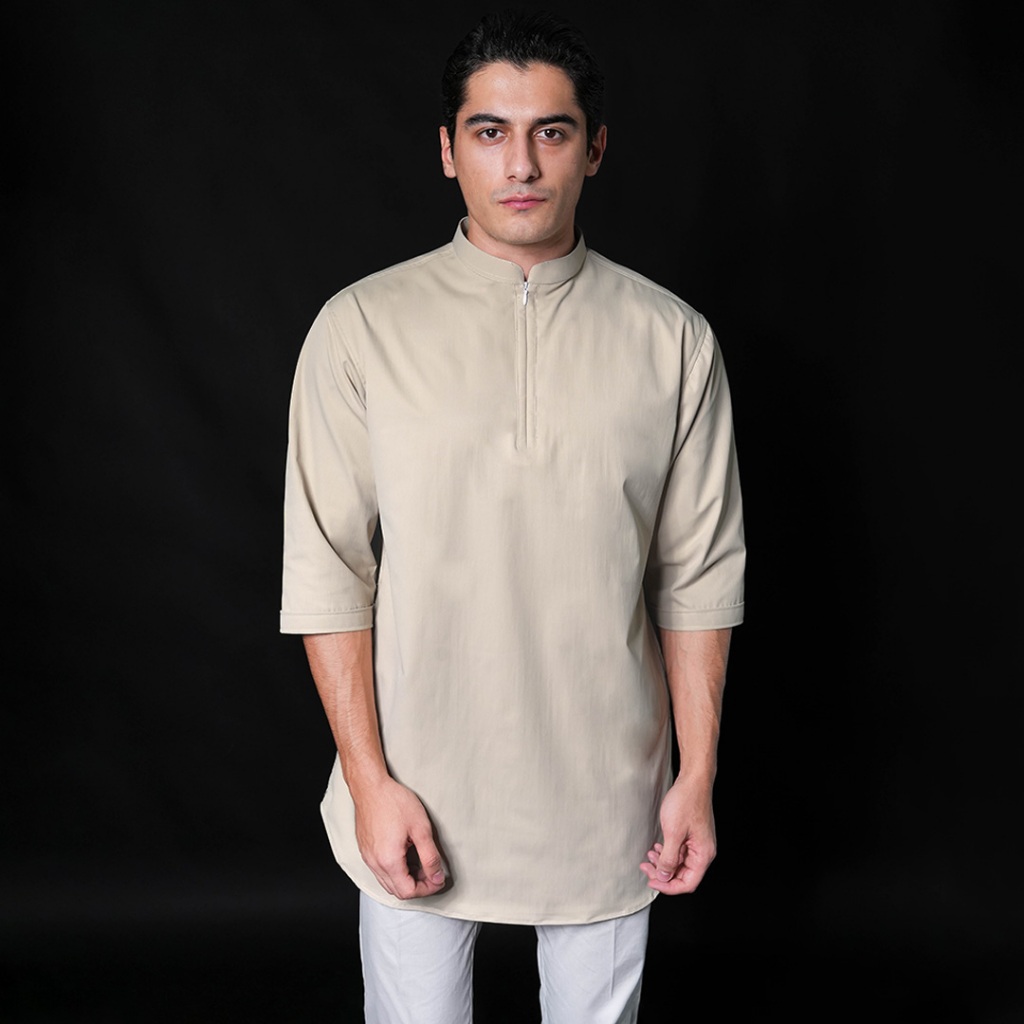 Casella Baju Koko Kurta Lengan ¾ | Casella Kurta Hamzah Zipper