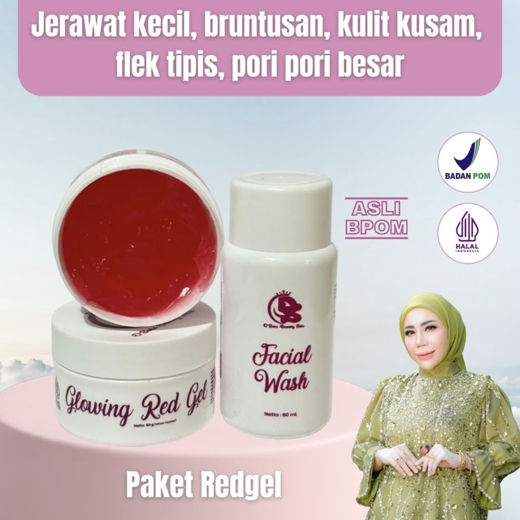 Dsars Skincare Kemasan Baru (Facial wash + Redgel) Kemasan Baru | Dsars Glowing Red Gel | Dian Saras