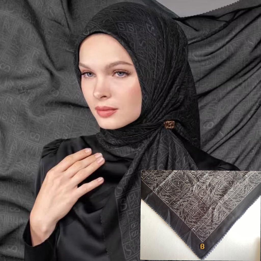 BUTTONSCARVES Typograph Series Dubai Tapis Singapore Jilbab Segiempat Buttonscarves