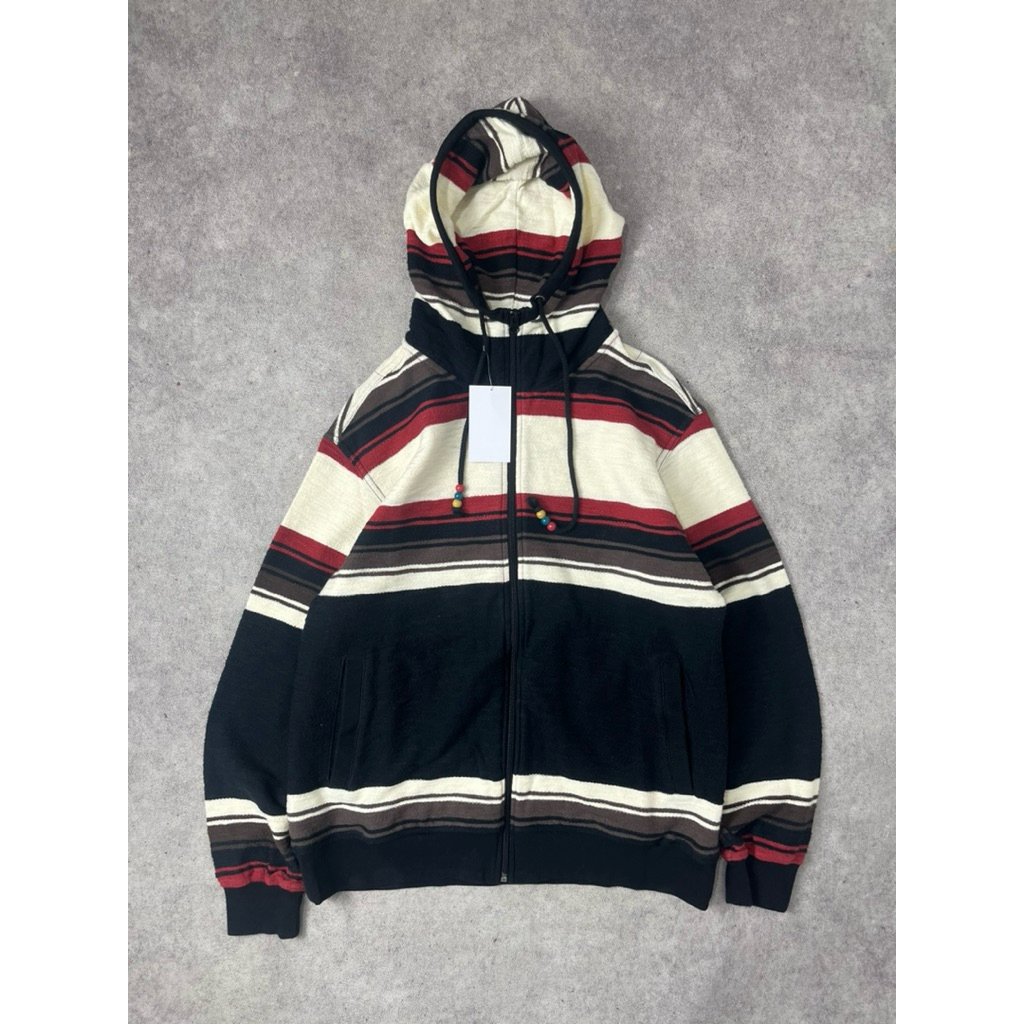 POWER TO THE PEOPLE stripe blanket ziphoodie