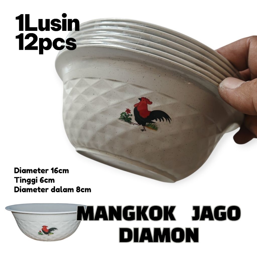 mangkok ayam mangkok diamond plastik lusinan harga murah