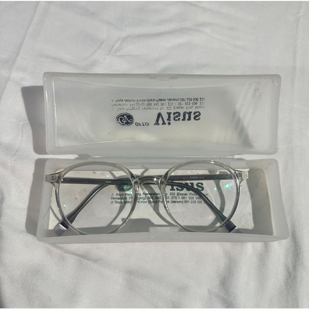 Preloved frame kacamata minus | Clear grey frame