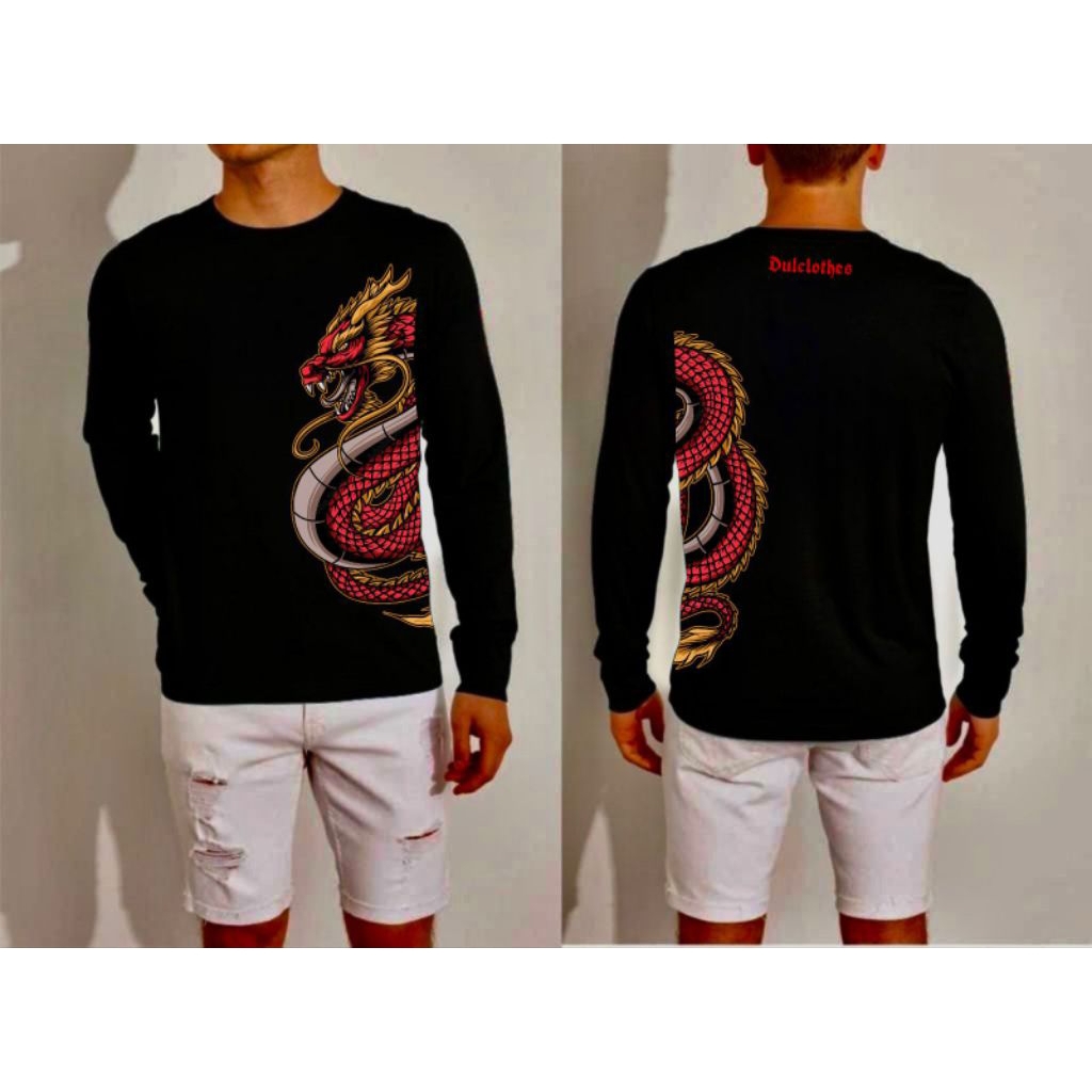 Kaos Distro Naga Lengan Panjang