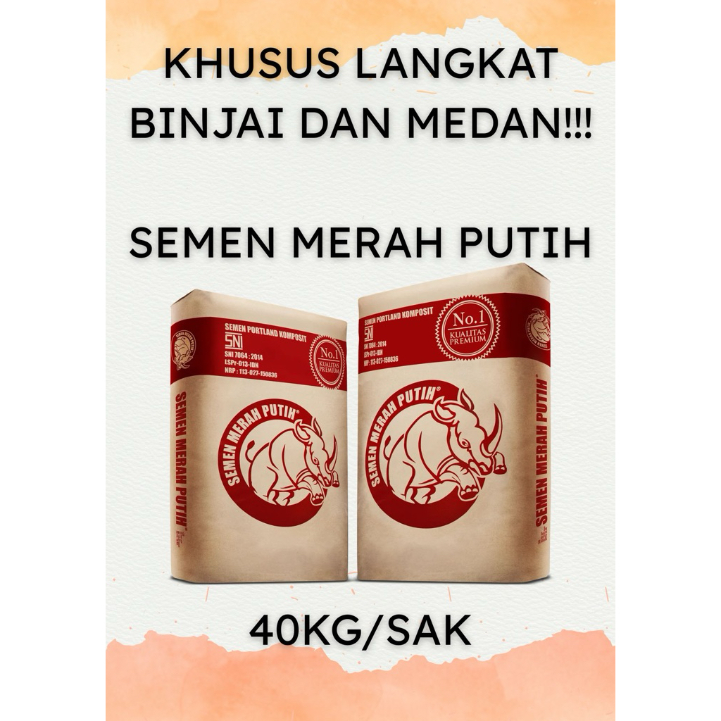SEMEN MERAH PUTIH / SEMEN ANDALAS 40KG per sak / Semen Bangunan / Semen
