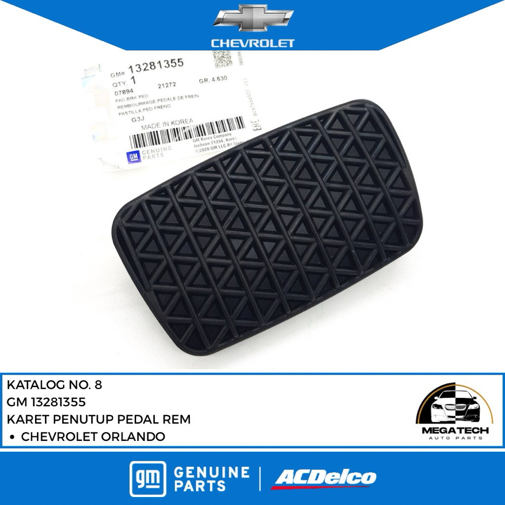 KARET PENUTUP PEDAL REM CHEVROLET ORLANDO | CRUZE ORIGINAL GM 13281355