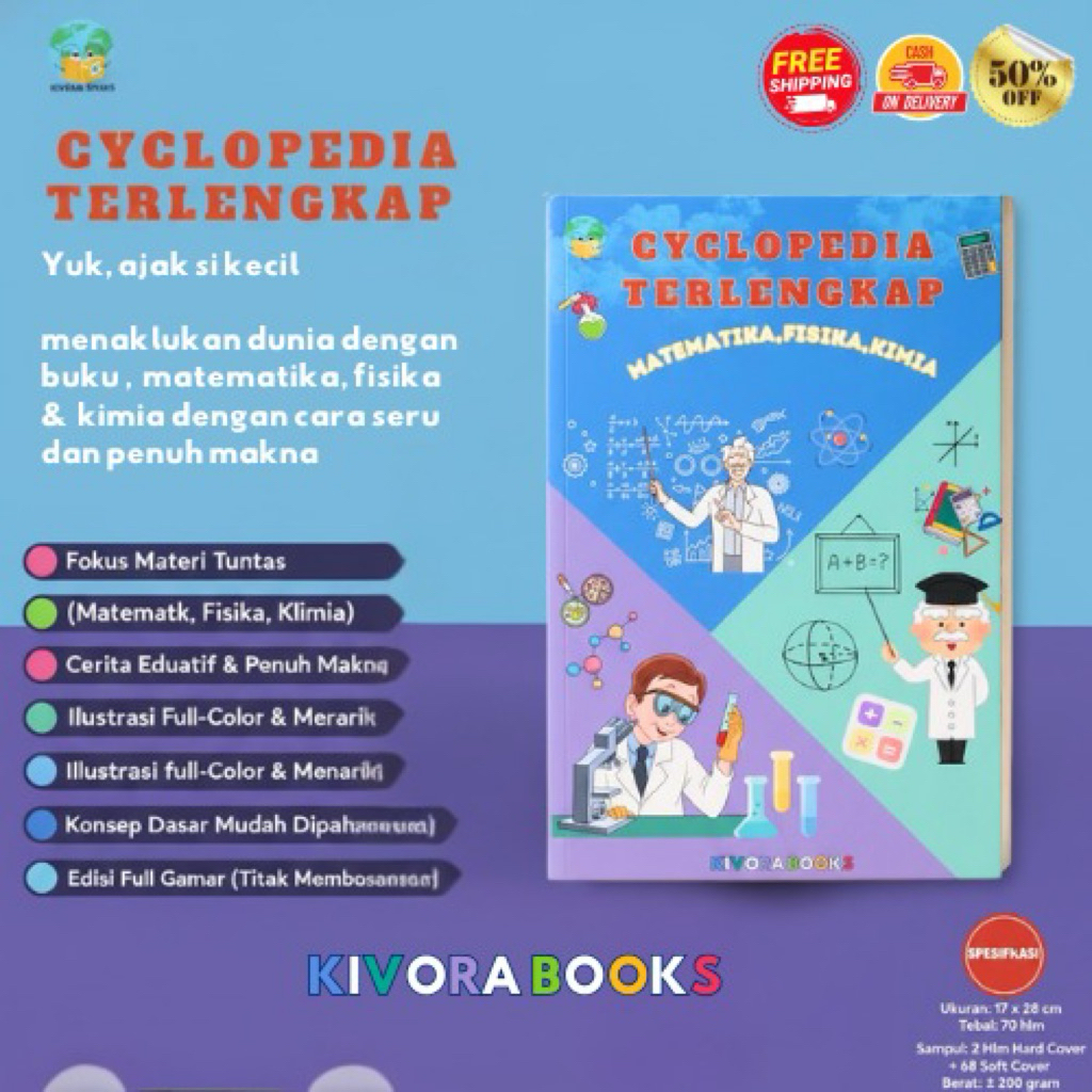 KIVORA BOOKS  - CYCLOPEDIA TERLENGKAP - BUKU EDUKASI ANAK - METODE MUDAH -ENSIKLOPEDIA LENGKAP - ALL