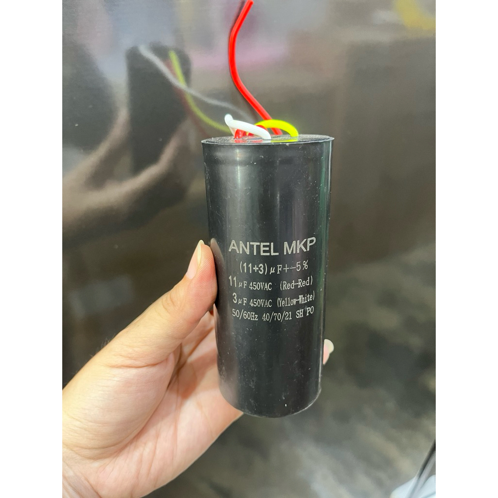 KAPASITOR MESIN CUCI 11 + 3 UF - KAPASITOR 11 MIKRO UNTUK MESIN CUCI - SPAREPART MESIN CUCI - CAPASI