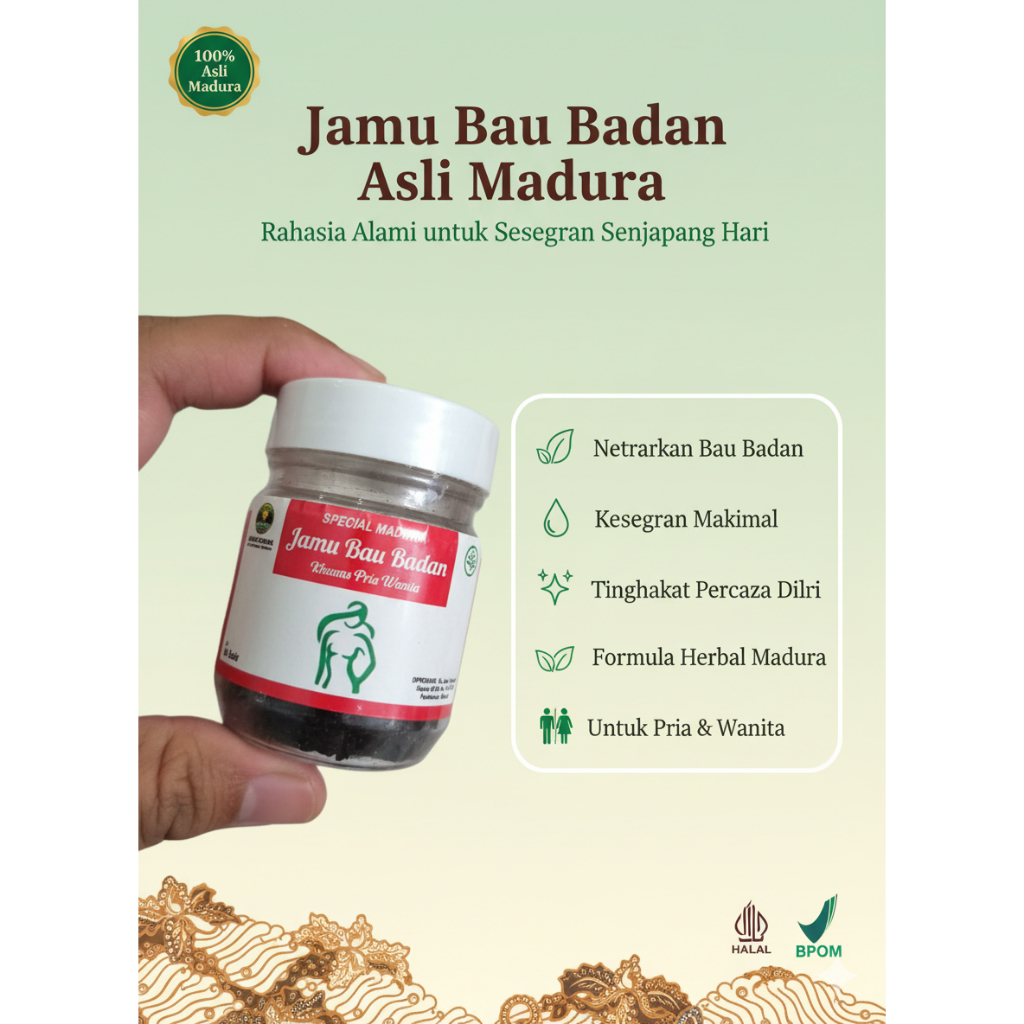 Rahasia Obat Penghilang Bau Badan Pria Wanita Remaja Asli Warisan Madura| Rajikan Kapsul Herbal Ramu