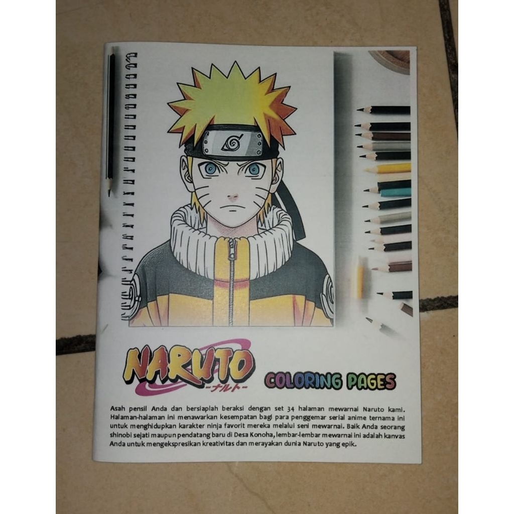 Buku Mewarnai A5 Tema Naruto (34 Gambar)