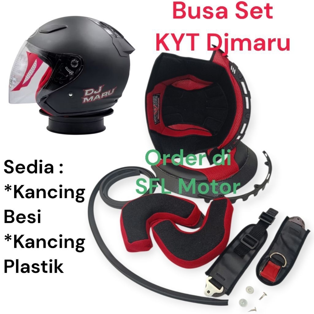Busa spon Busa Fullset Helm KYT Dj Maru + Karet list helm KYT DJ maru Komplit Daleman helm kyt dj ma