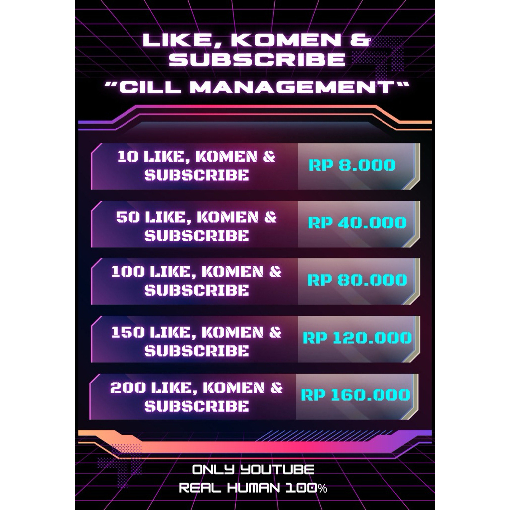 LIKE KOMEN YOUTUBE