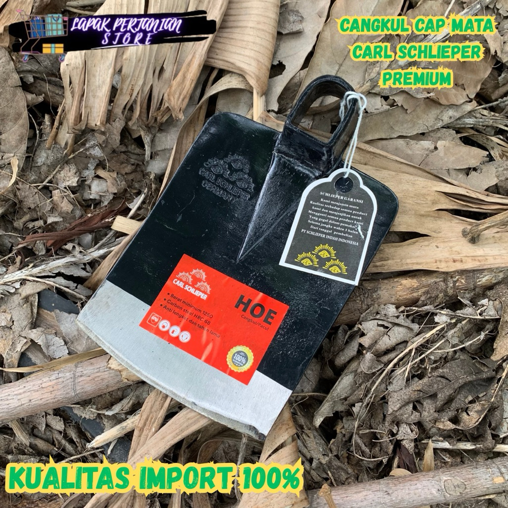 Cangkul Cap Mata Tiga Carl Schlieper Original Premium Anti Lengket Cangkul Tanah - Cangkul Pertanian