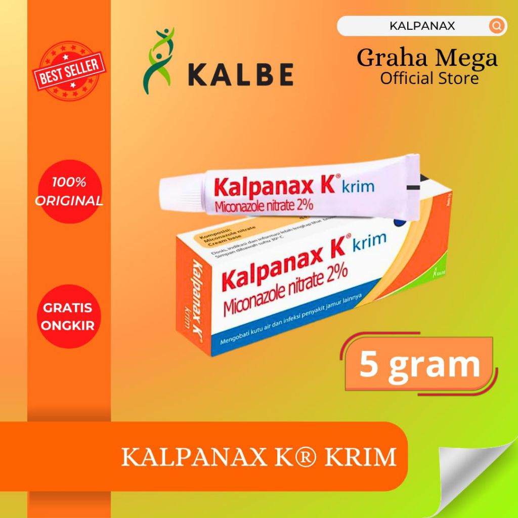 Kalpanax Cream 5 Gram | Obat Salep Gatal Akibat Jamur Kulit, Panu, Kadas, Kurap | Kalapanax Krim