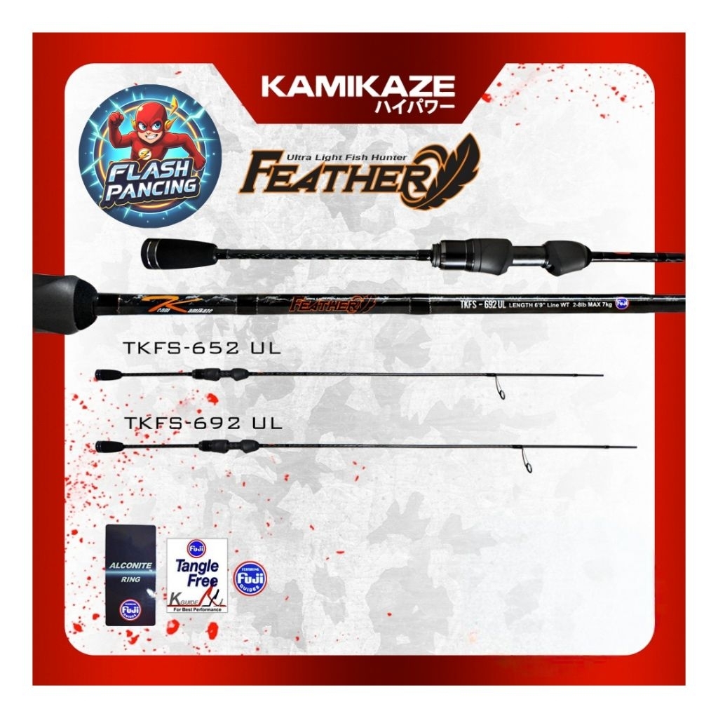 JORAN UL KAMIKAZE FEATHER 652/195CM (1-6LB) - XTRA ULTRALIGHT RING FUJI ALCONITE