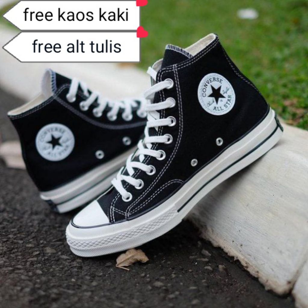 Sepatu sekolah hitam putih tinggi dan pendek/sepatu sekolah hitam putih pendek