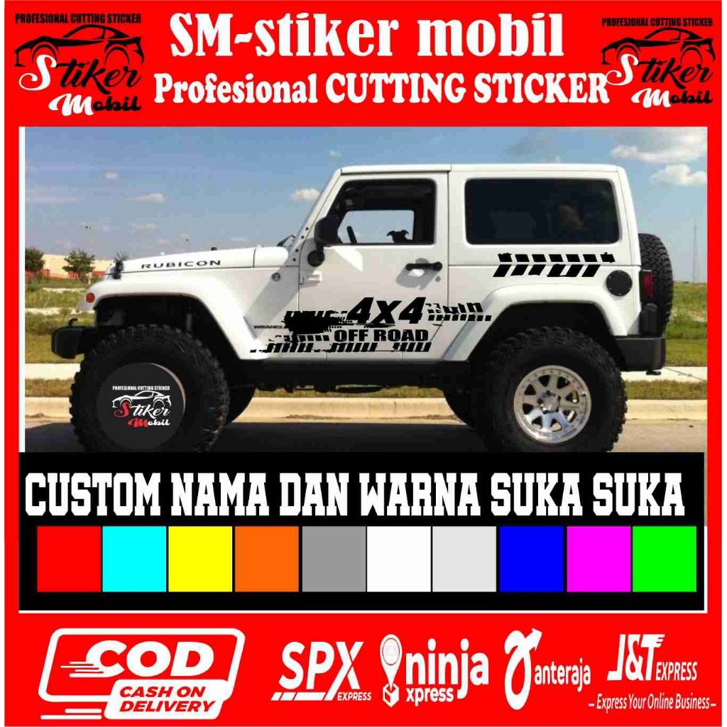 Promo  Harga1 SET KANAN KIRI stiker mobil jeep off road stiker mobil katana jimny stiker variasi mob