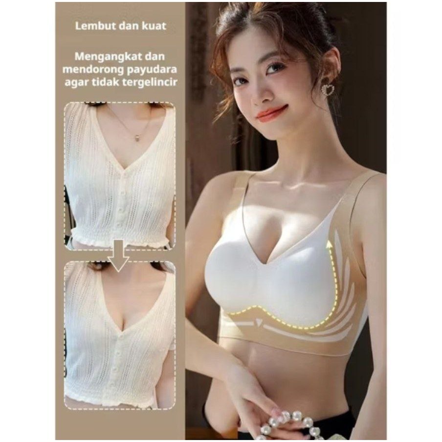 Bra Push-up Anti-kendur Pakaian Dalam Wanita Penyangga Lembut Payudara Kecil Cup Olahraga BH Pull-Up