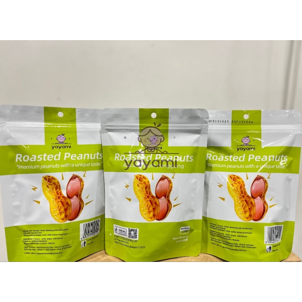 Kacang Kulit Panggang Rasa Bawang - Yayami