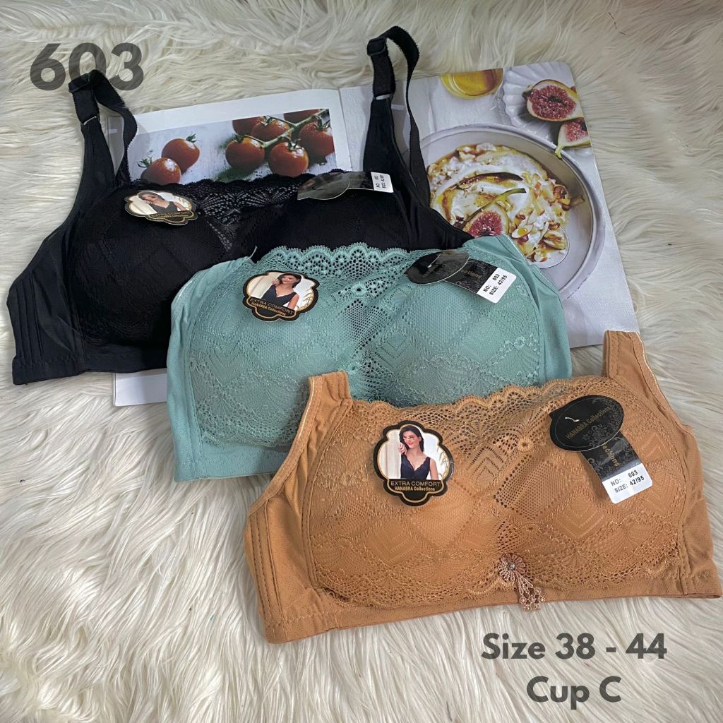 3 Pcs Hanabra 3 Pcs Bra Tanpa Kawat Busa Tipis Kualitas Premium
